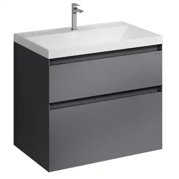 Тумба под раковину Grossman Меркадо 80 подвесная, графит матовый (108081) фото 1