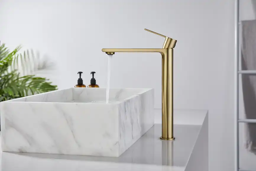 Смесители для раковины AVS Elegant 811-401-BG высокий, брашированное золото фото 8