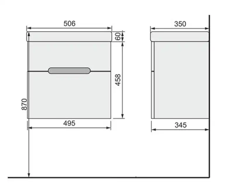 Тумба под раковину Jorno MODUO SLIM 50 Mod.01.50/P/W Белая фото 5