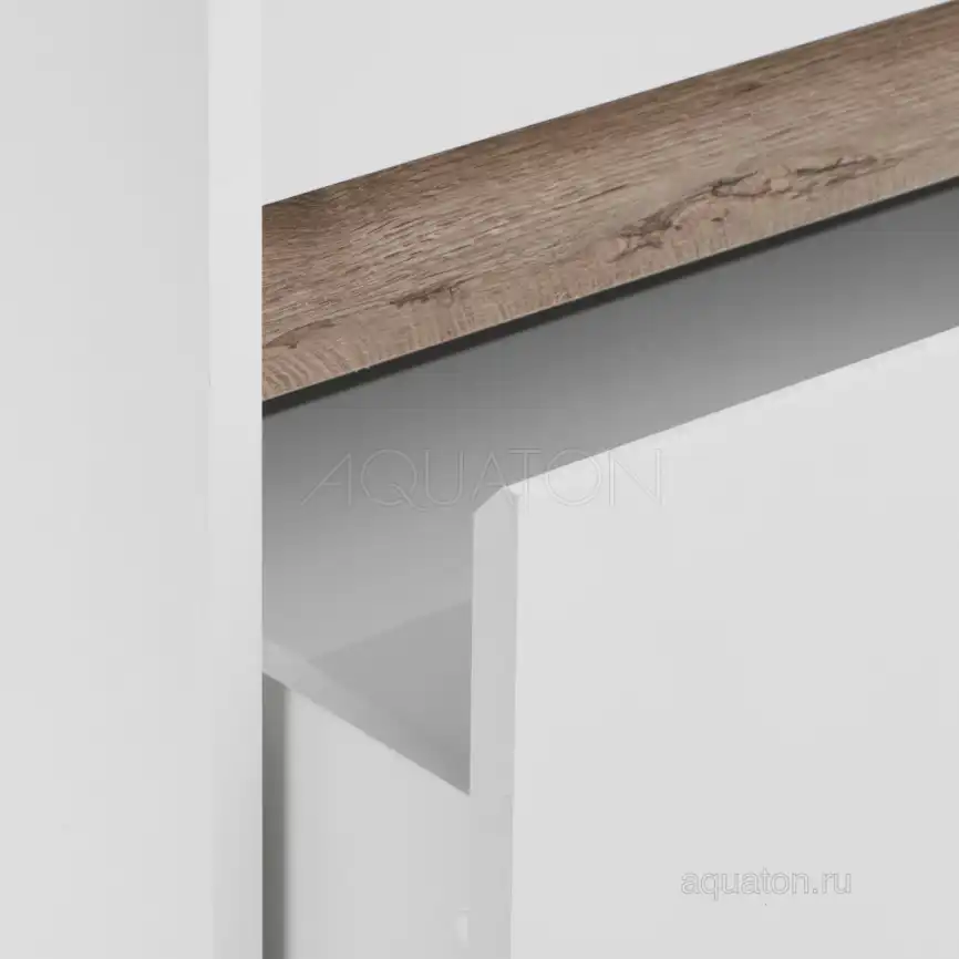 Тумба под раковину Aquaton Марти 70 1A267501MY010 подвесная цвет, белый / дуб эндгрейн фото 6