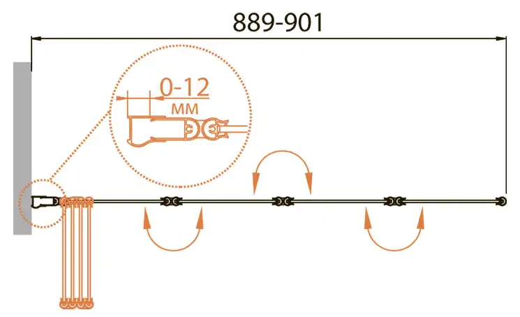 Шторка на ванну CEZARES RELAX-V-4-90/140-C-Bi стекло Прозрачное, профиль Белый фото 2