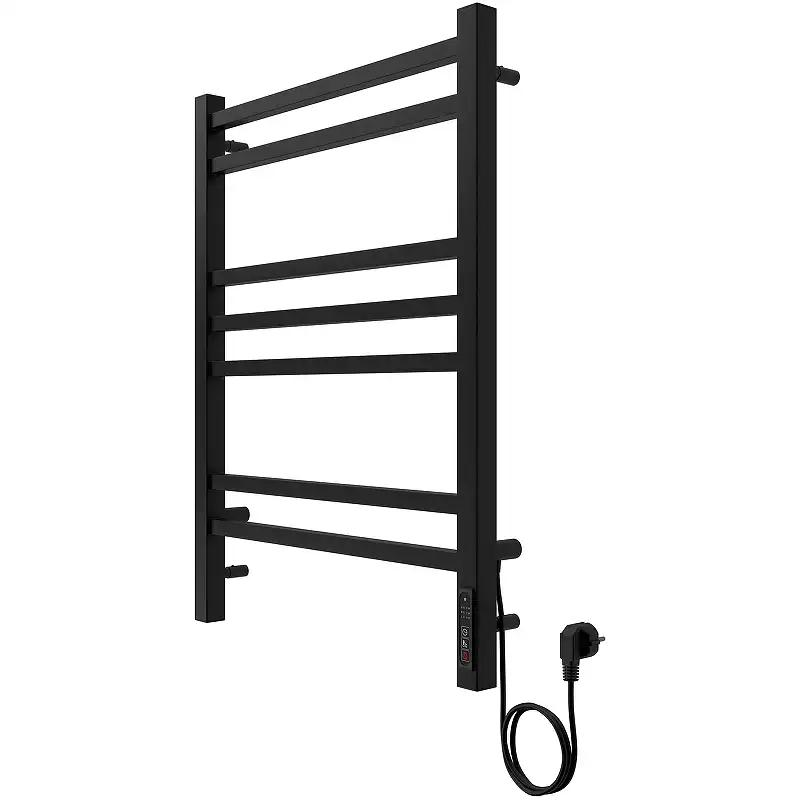Полотенцесушитель электрический 50х70 Aquatek Альтаир П7 AQ EL KP0770BL, диммер справа, Черный матовый фото 7