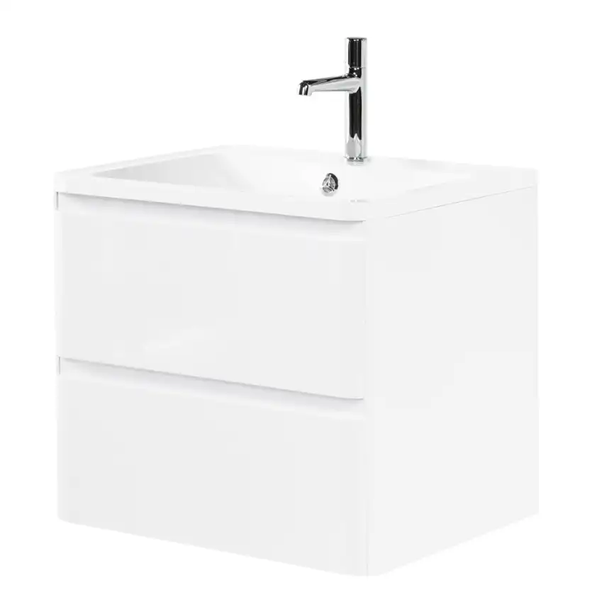 Тумба под раковину BelBagno ALBANO-600-2C-SO-BL подвесная Bianco Lucido фото 3