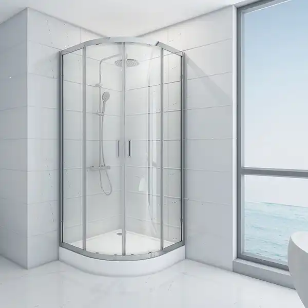 Душевой уголок Mirsant Round 90х90 профиль Хром стекло прозрачное фото 1