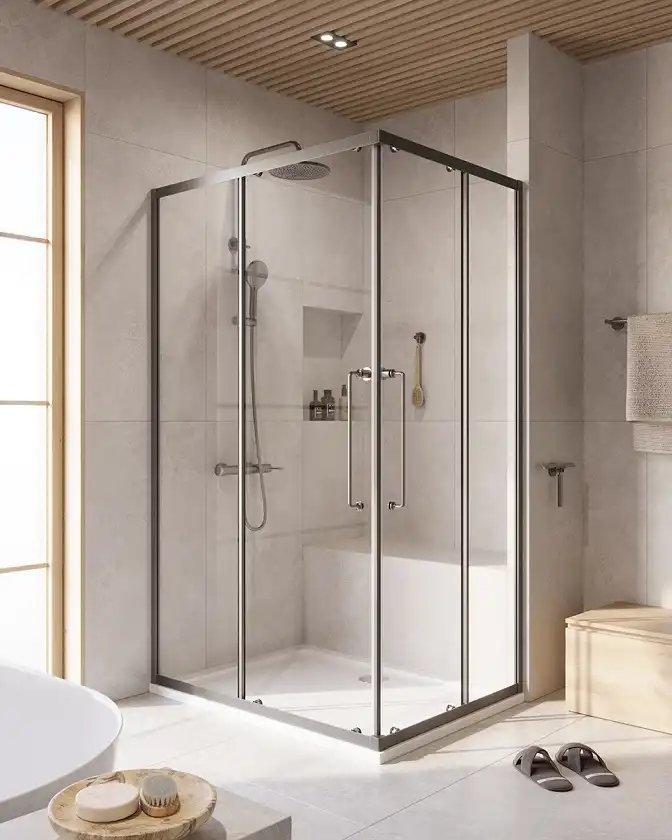 Душевой уголок CEZARES RELAX-304-AH-2-120/90-C-GM стекло Прозрачное, профиль Оружейная сталь фото 1