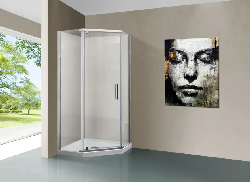Душевой уголок Vincea Stresa 90х90 VSP-1S900CL, дверь распашная, профиль хром, стекло прозрачное фото 2