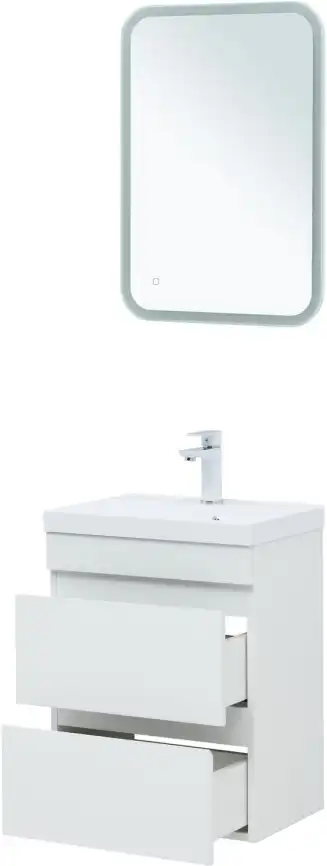 Тумба под раковину Aquanet Нота New 50 2 ящика, белый глянец 335416 фото 10