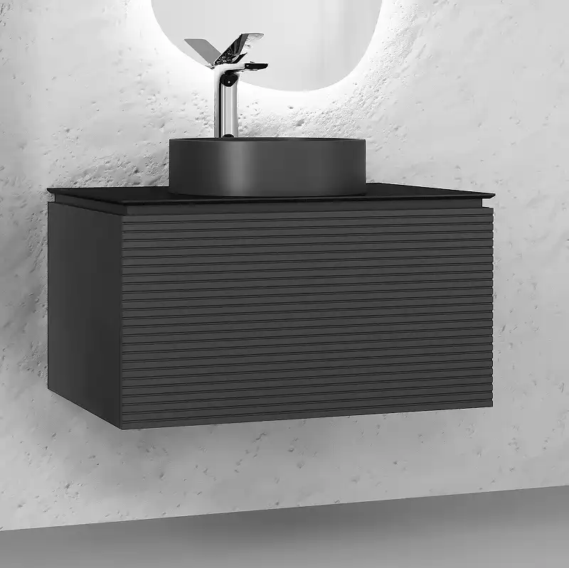 Тумба под раковину Jorno STONE 80 Stn.01.80/P/A/JR Серый антрацит фото 2