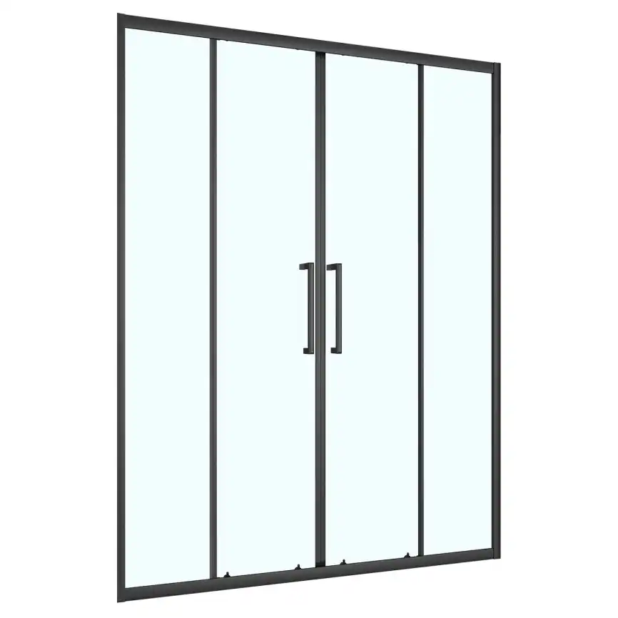 Душевая дверь Loranto 170 CS-AB04B-170, профиль черный матовый, стекло Прозрачное фото 1