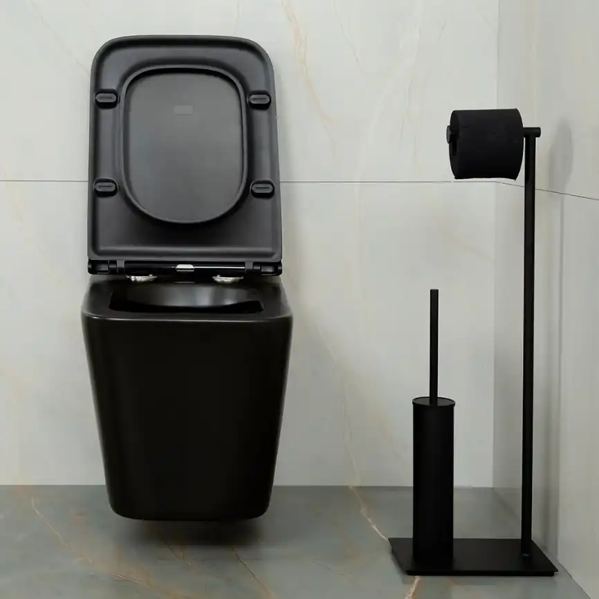 Унитаз подвесной AVS Куб 801-0035-P-R-MB безободковый, черный матовый фото 10