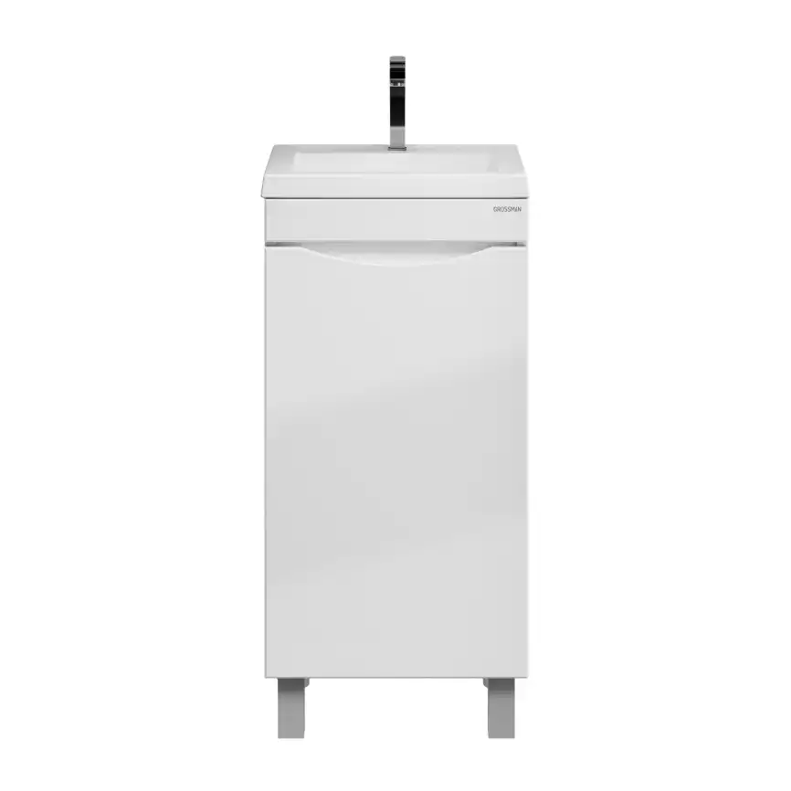 Тумба под раковину Grossman Виста 40 напольная, белая глянцевая (104062) фото 2