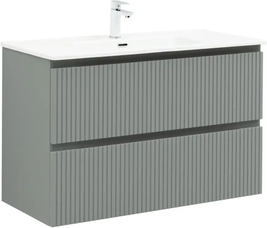 Тумба под раковину Aquanet Джейн (Flat) 100 мисти грин, подвесная, 335436 фото 1