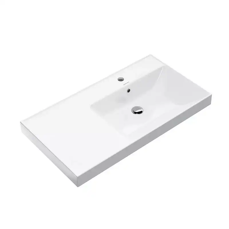 Раковина KERAMA MARAZZI CUBO правая подвесная\мебельная, 90 см, белая глянцевая, CU.wb.90Rh фото 1