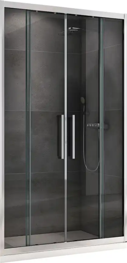 Душевая дверь Abber Schwarzer Diamant 140 см, AG33140H, профиль Хром, стекло Прозрачное фото 1