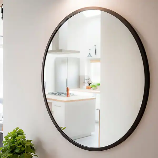 Зеркало AVS Мид 77 см рама металл, черное фото 1