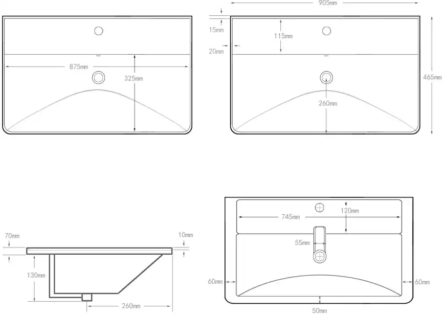 Раковина Aquanet Ирис 90 белая, 323883 фото 9
