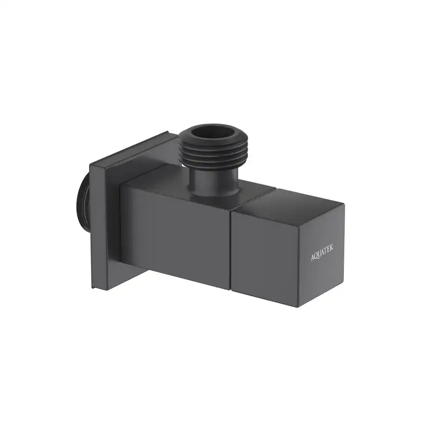 Запорный вентиль Aquatek угловой AQ2453MB, Черный матовый фото 1