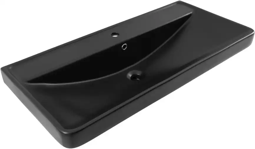Раковина Aquanet Ирис 100 329251 прямоугольная, Черная матовая фото 5