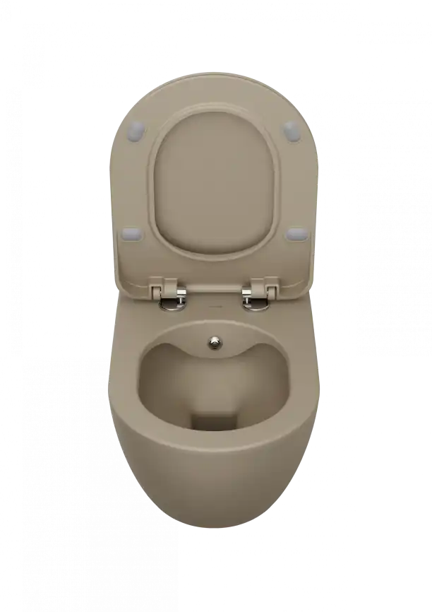 Унитаз подвесной безободковый с биде Creavit Free FE322-00CM00E-0000 с сиденьем микролифт Капучино матовый фото 3