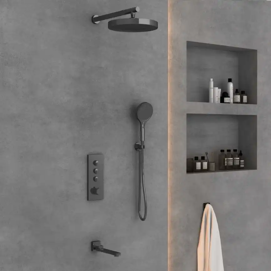 Душевая система  Vincea  VSFW-433TI2GM VSFW-433TI2GM встраиваемая, вороненная сталь фото 1