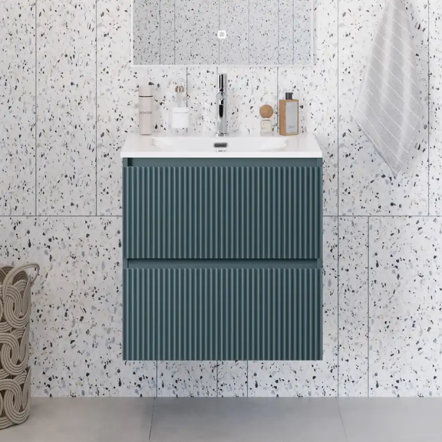 Тумба под раковину BelBagno UNO-MINI-500-2C-SO-AO подвесная, Голубой Матовый фото 11