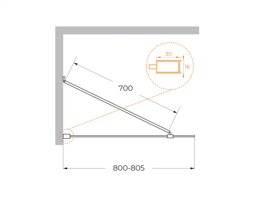 Душевая шторка на ванну CEZARES LIBERTA-V-1-TB-80/155-C-Cr стекло Прозрачное, профиль Хром фото 2