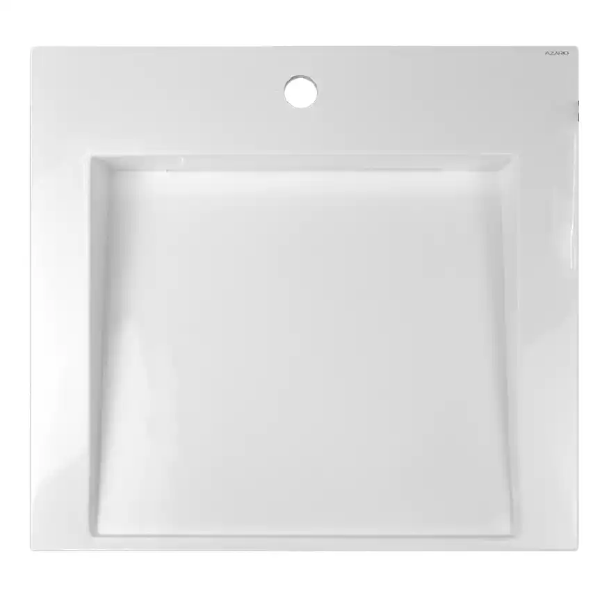 Раковина Azario DOMINO 60х56 CS00082282 над стиральной машиной, из литьевого мрамора, Белая фото 1