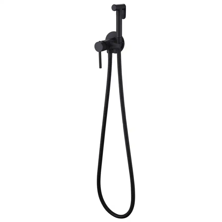 Смеситель ABBER Wasser Kreis AF8125B с гигиеническим душем, черный матовый фото 2