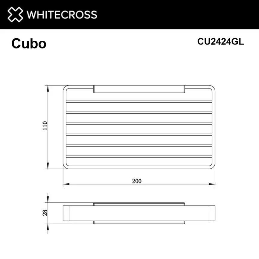 Мыльница Whitecross CUBO gold, CU2424GL, Золото глянцевое фото 2
