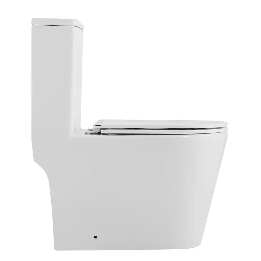 Унитаз моноблок Azario Nimbus AZ-6080-AP напольный, безободковый, со смывом Торнадо, с сиденьем микролифт, Белый глянцевый фото 8