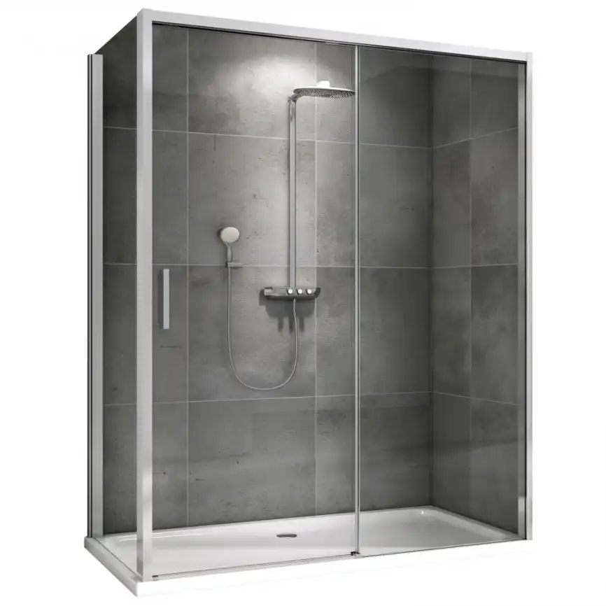 Душевой уголок ABBER Komfort 160х100 см, AG93160-S102, профиль хром, стекло прозрачное фото 1