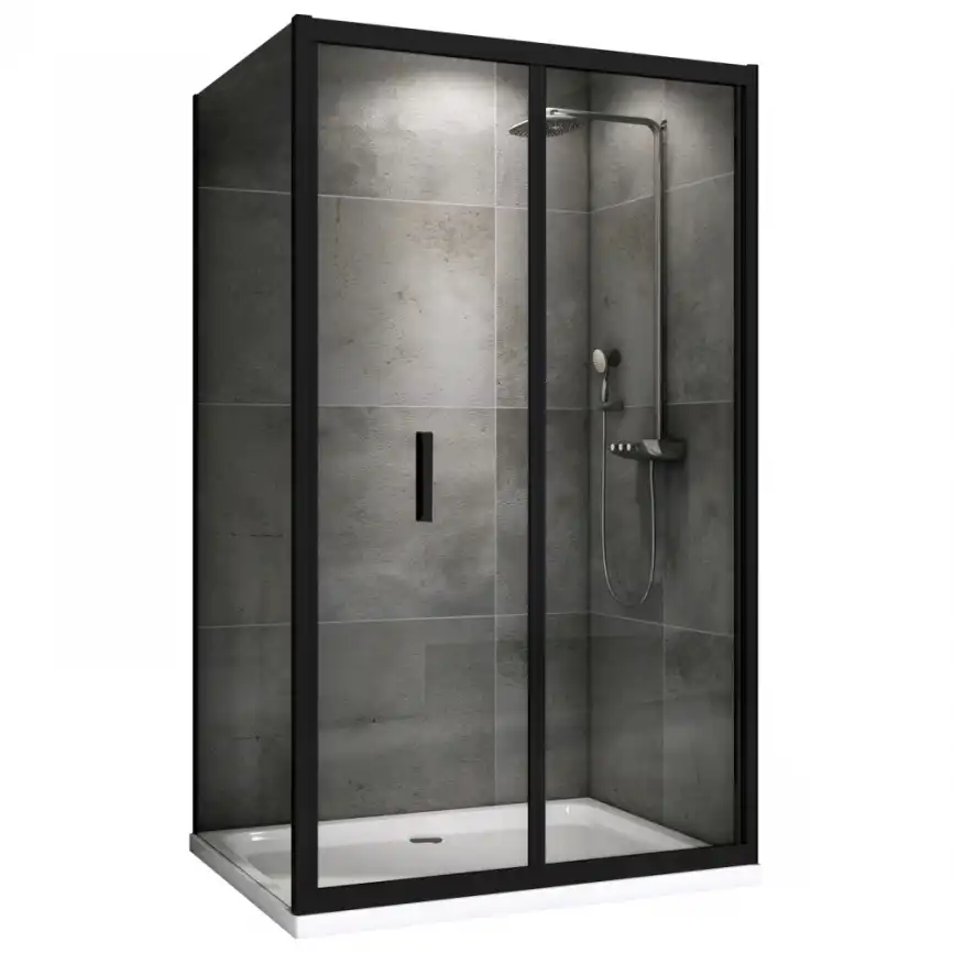 Душевой уголок ABBER Sonnenstrand 120х70 см, AG07120B-S70B, профиль черный, стекло прозрачное фото 1