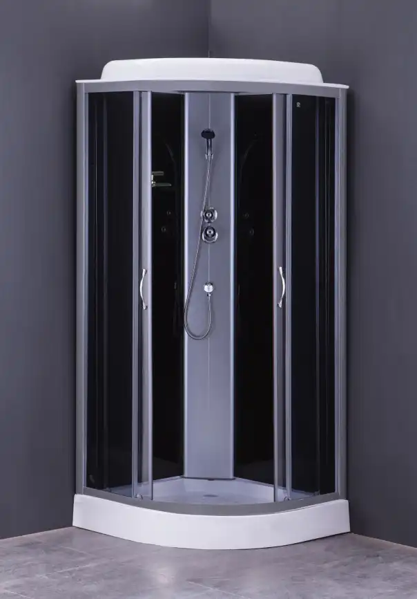Душевая кабина Loranto 100х100 низкий поддон, прозрачное стекло, профиль Хром, CS-6611 G, 100*100*215 фото 2