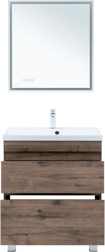 Тумба под раковину Aquanet Нота New 75 напольная, дуб веллингтон табак, 344142 фото 8