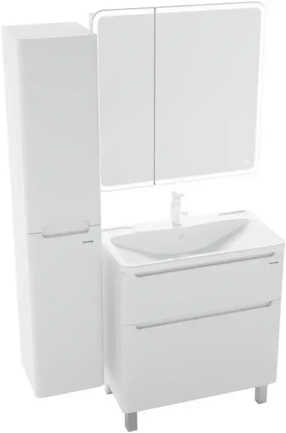 Тумба под раковину Grossman Адель 80 напольная, белая глянцевая (108007) фото 5