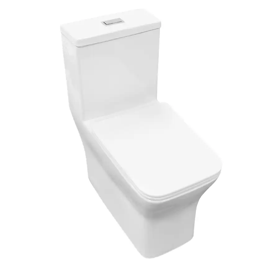 Унитаз моноблок Azario Vero AZ-8608 напольный, безободковый, с сиденьем микролифт, Белый глянцевый фото 2