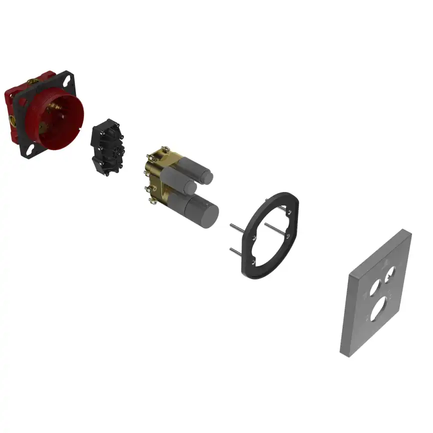 Смеситель для душа Vincea VSCV-321T-MGM встраиваемый  двухфункциональный, термостатический, вороненая сталь фото 2