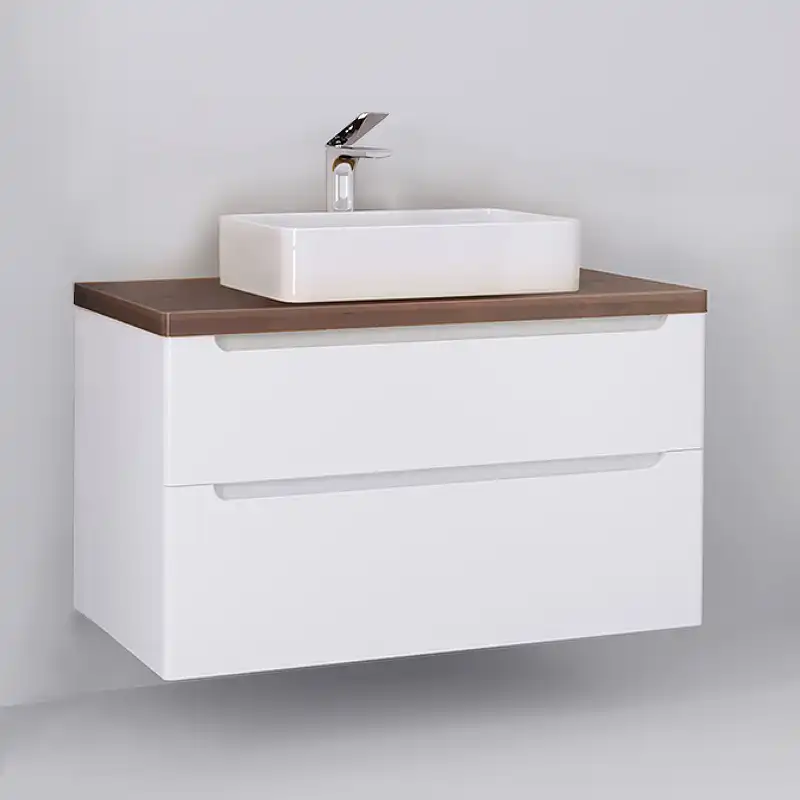 Тумба под раковину Jorno WOOD 100 wood.01.100/P/W Белая фото 2