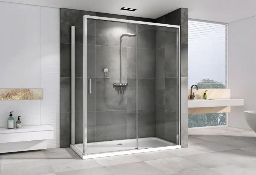Душевой уголок ABBER Komfort 160х100 см, AG93160-S102, профиль хром, стекло прозрачное фото 2