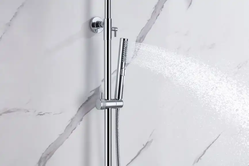 Душевая система Allen Brau Priority 5.31A10-00 для ванны с изливом, верхний и ручной душ, Хром фото 7