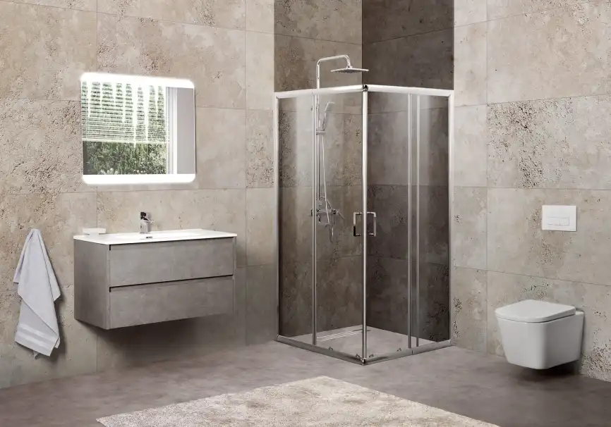 Душевой уголок BelBagno UNIQUE-A-2-75/90-C-Cr стекло прозрачное, профиль Хром фото 1
