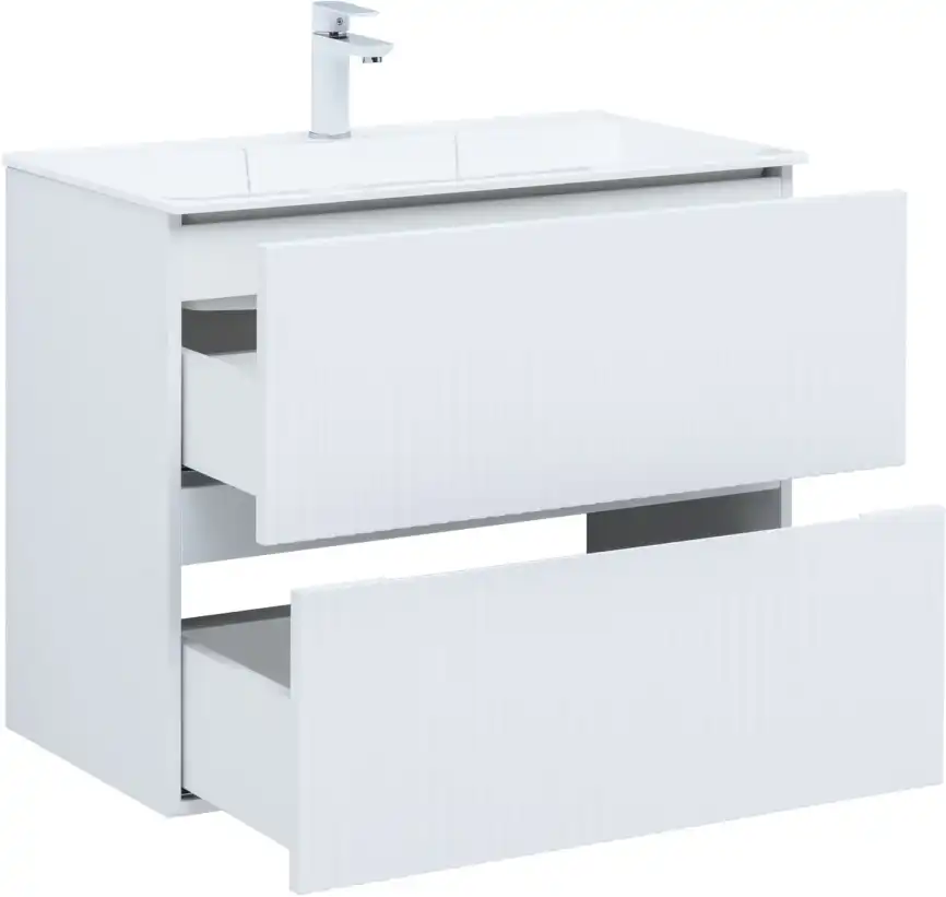 Тумба под раковину Aquanet Джейн 80 белый матовый фото 11