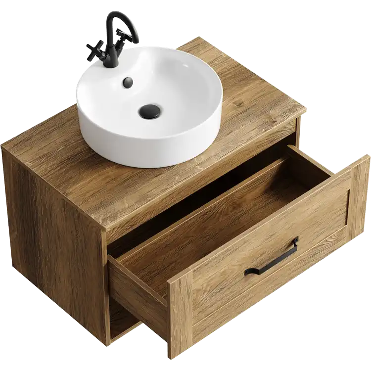 Тумба под умывальник подвесная Aqwella Craft 80 см, CRF0108DB, цвет Дуб балтийский фото 2