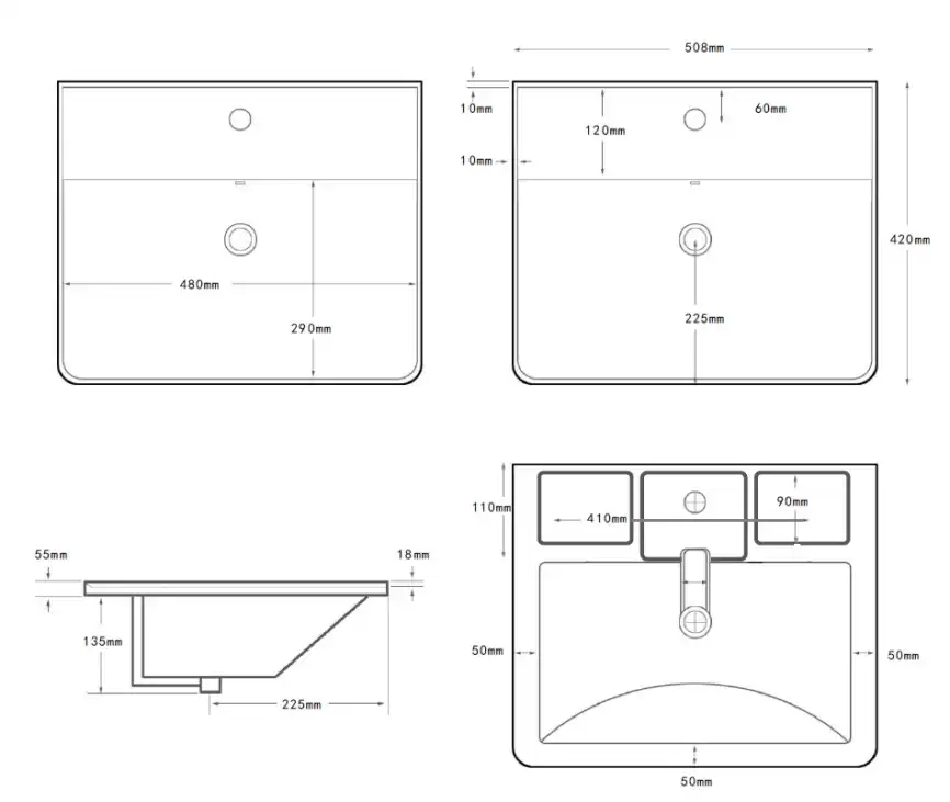 Раковина Aquanet Ирис-Т 50, белая, 346263 фото 2