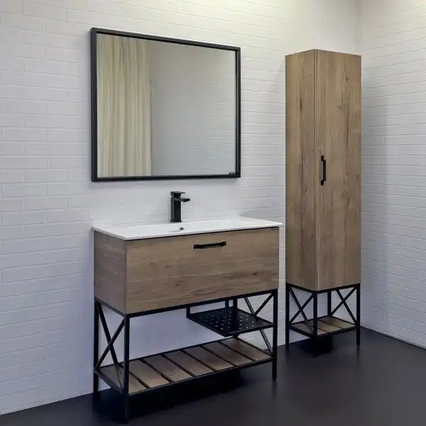 Тумба с умывальником Comforty Бредфорд 90 Дуб темный, 00-00009403 фото 5