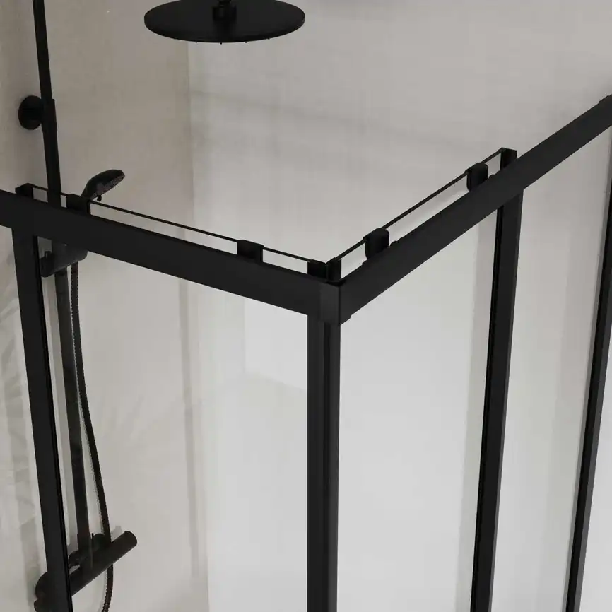 Душевой уголок Vincea City 100х80 VSS-5CT8010CLB, профиль черный, стекло Прозрачное фото 3