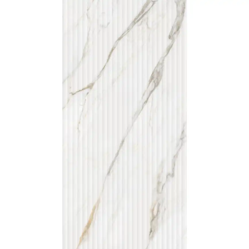 Керамогранит AVS by Italian Design Calacatta Arte Verticale 60x120 Moon Light Stone, белый фото 3