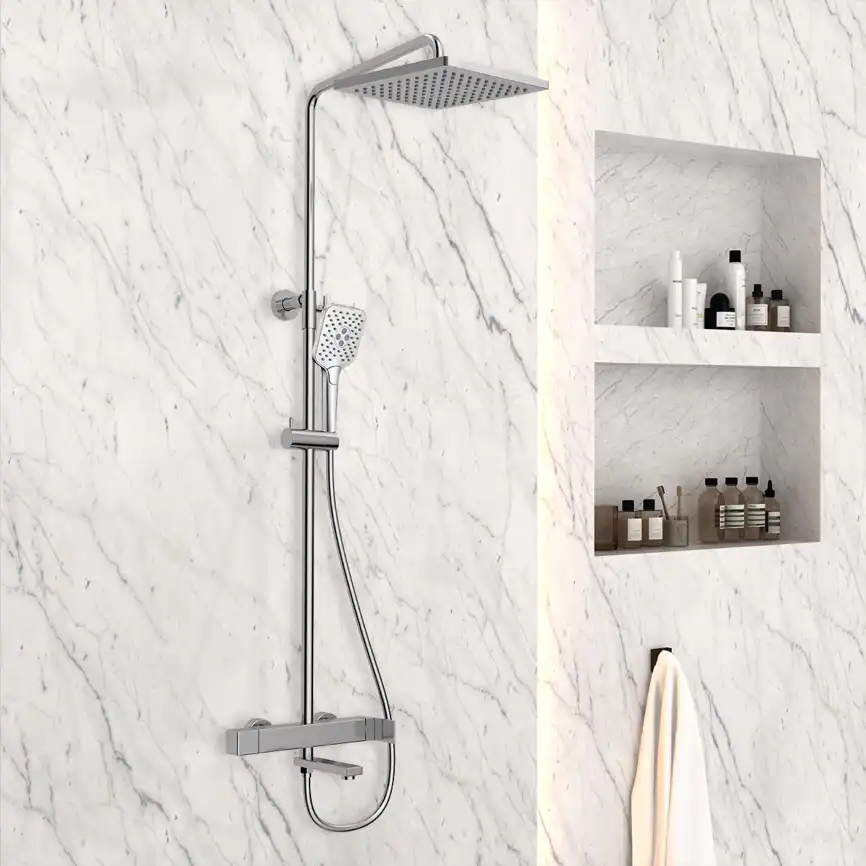 Душевая система  Vincea Cube VSFS-1C1CH VSFS-1C1CH для ванны с изливом, хром фото 1