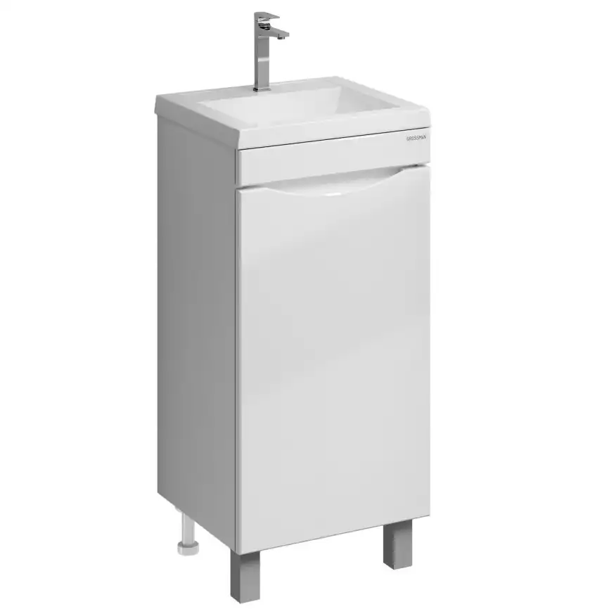 Тумба под раковину Grossman Виста 40 напольная, белая глянцевая (104062) фото 1