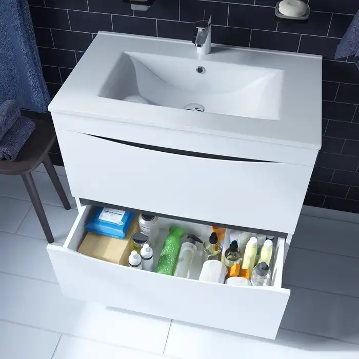 Тумба с раковиной IDDIS Cloud 80, напольная, Белая, CLO80WFi95K фото 1